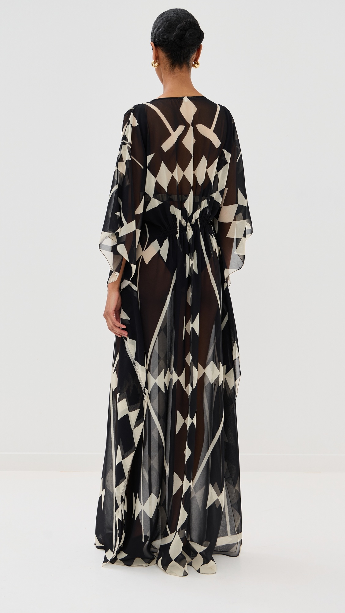 Black/Ecru Secret Garden Maxi Dress - 2