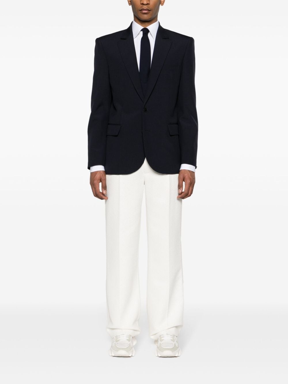 notched-lapels single-breasted blazer - 2