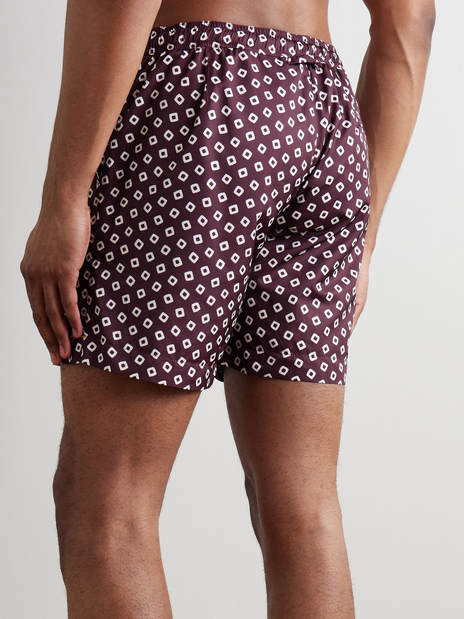 Bulldog Straight-Leg Mid-Length Printed Recycled Swim Shorts Purple - 3