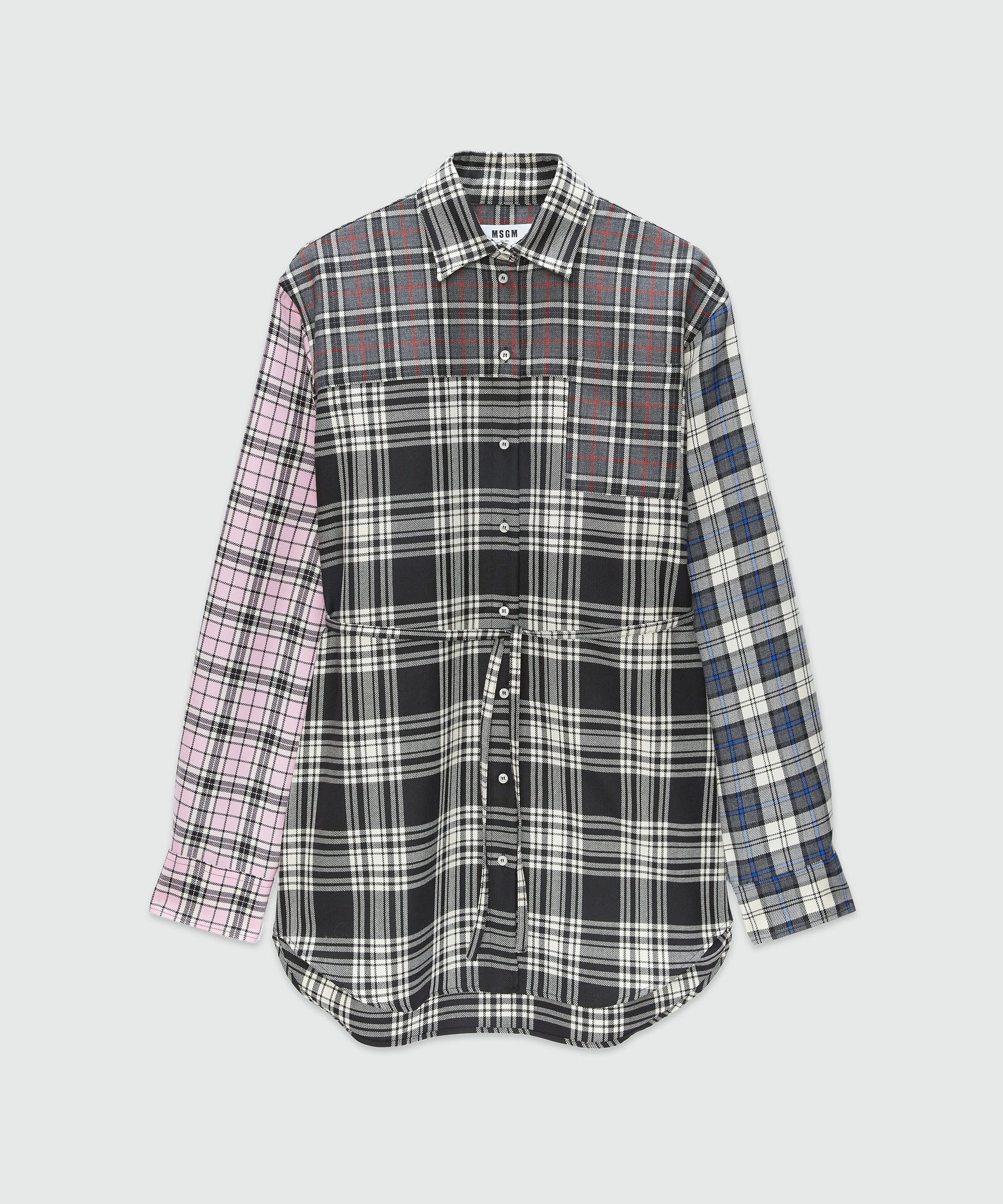 Tartan wool shirt dress - 1