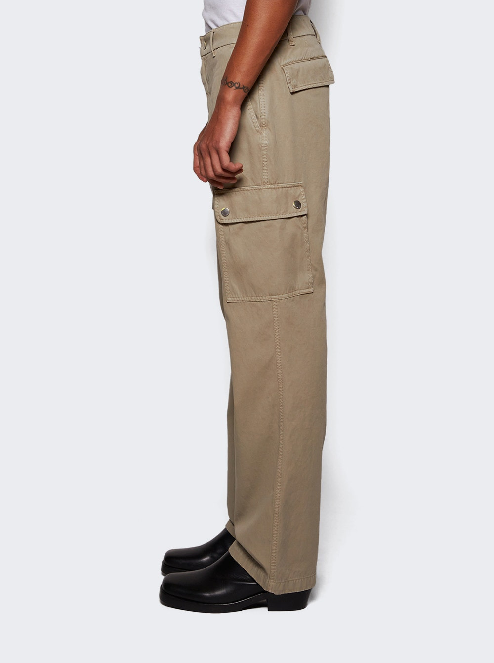 Gabardine Cargo Trousers Heron - 3