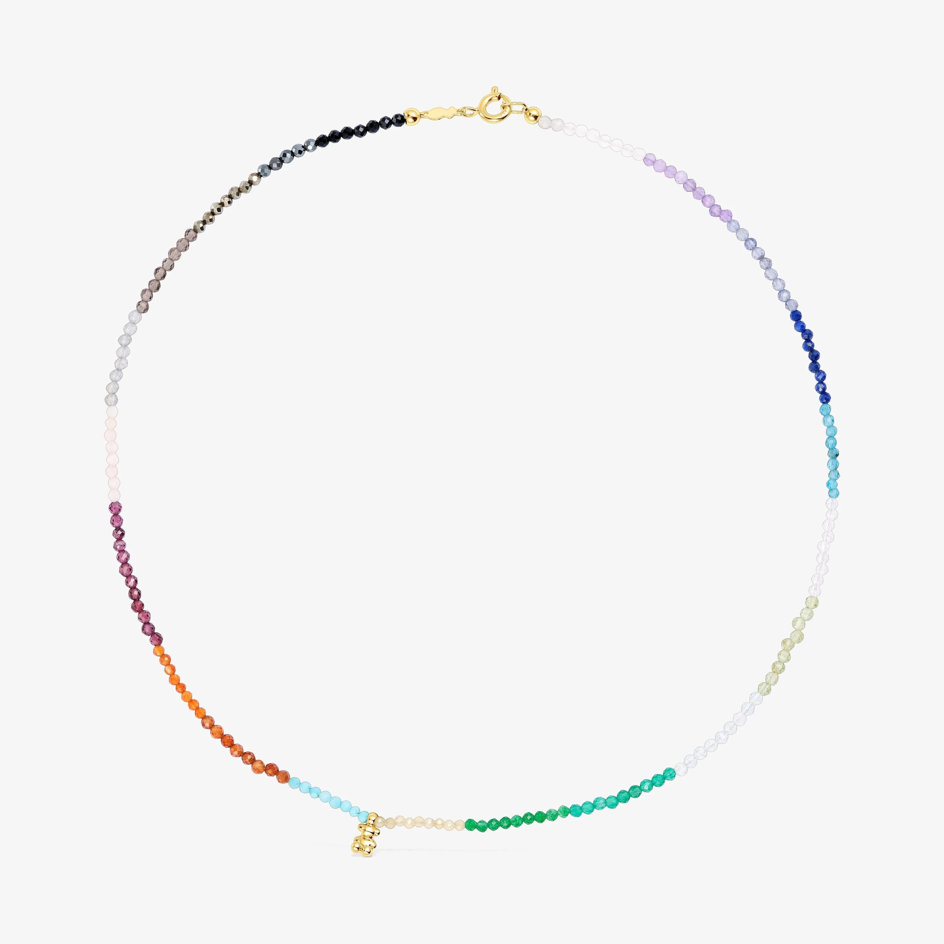 Silver vermeil Bold Bear Necklace with gemstones - 1