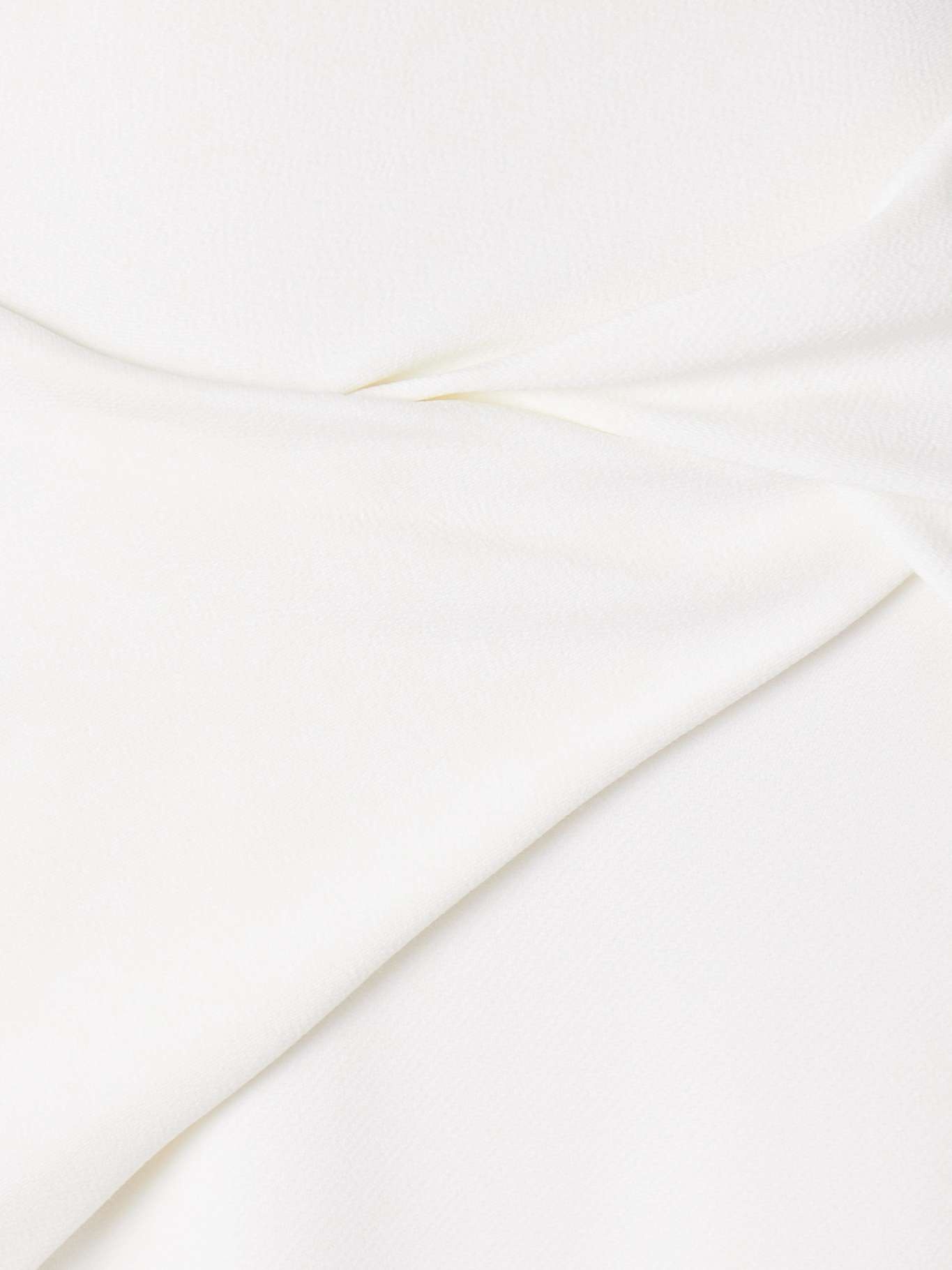 Twisted stretch-crepe midi skirt Ivory - 4