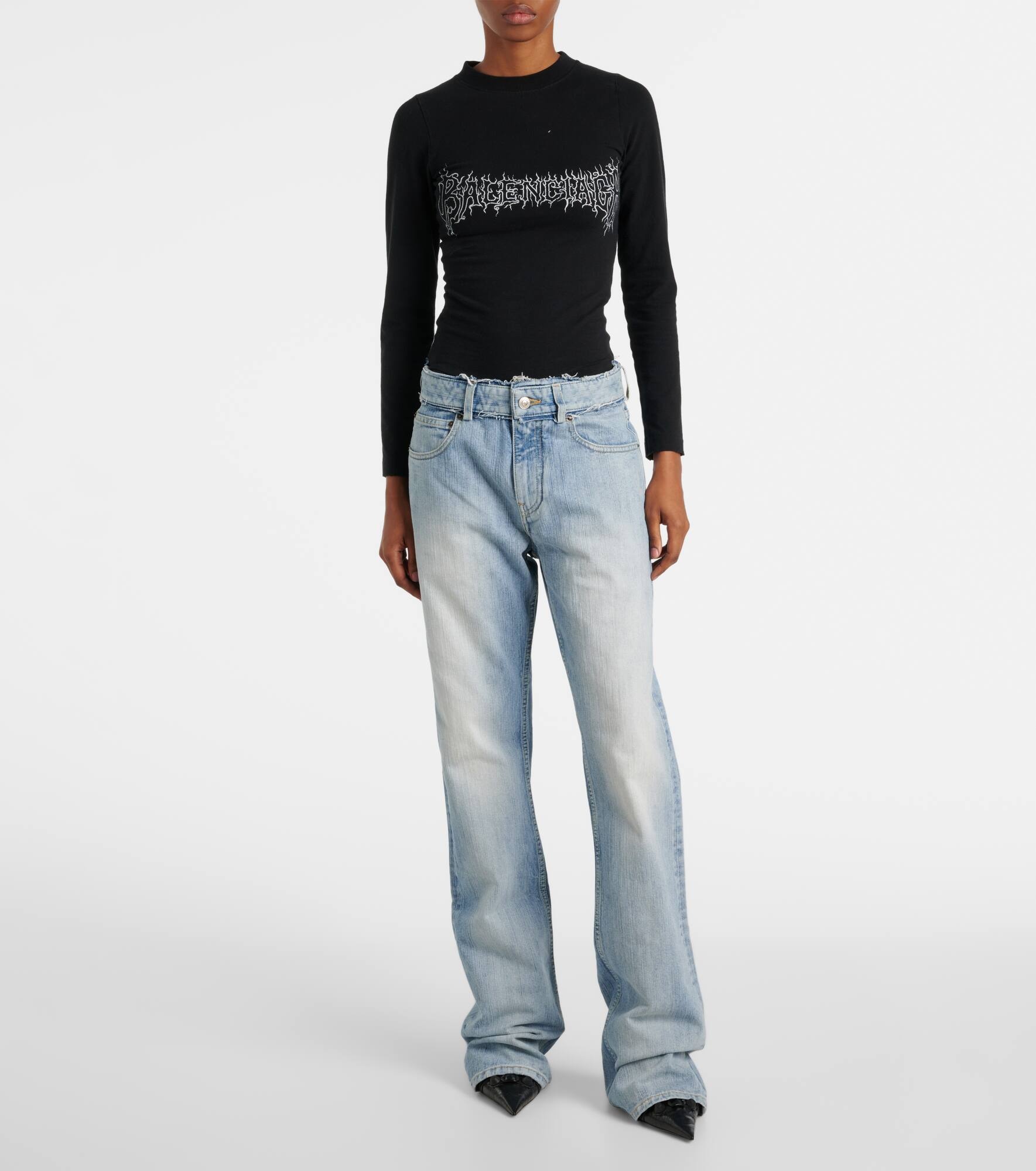 Low-rise faded straight jeans - 7