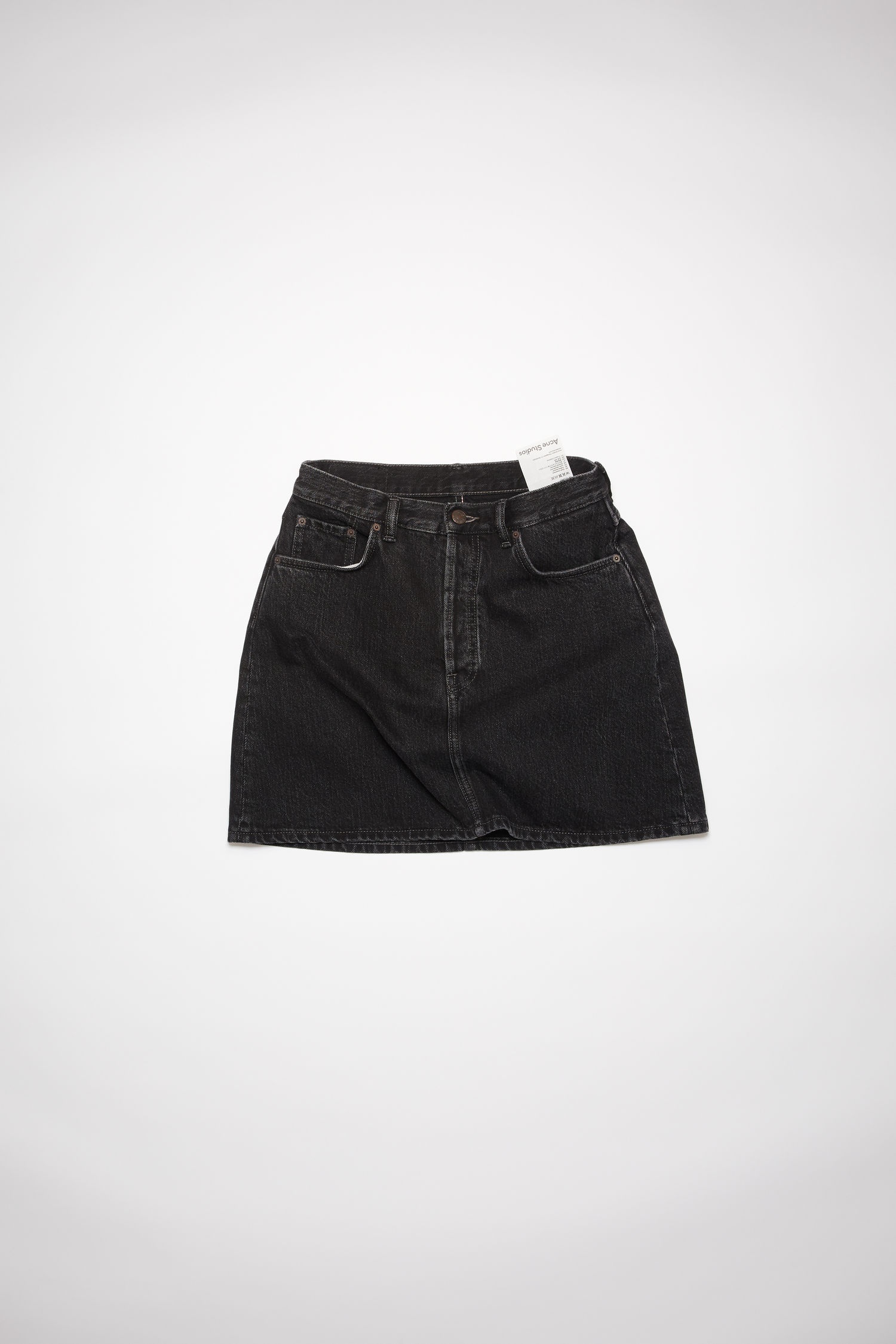 Denim mini skirt - Black - 5