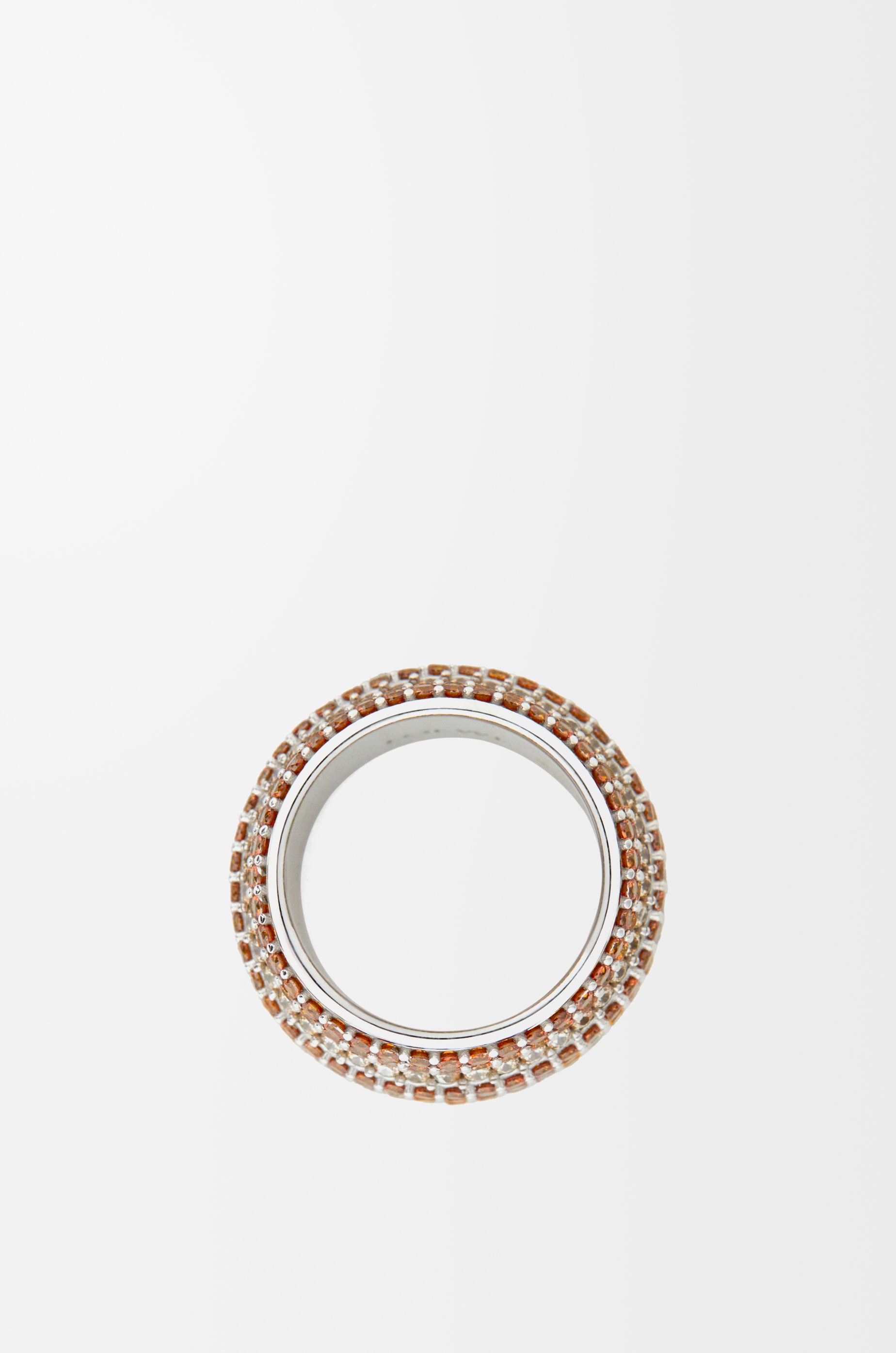 Large Pavé ring in sterling silver and crystals - 2
