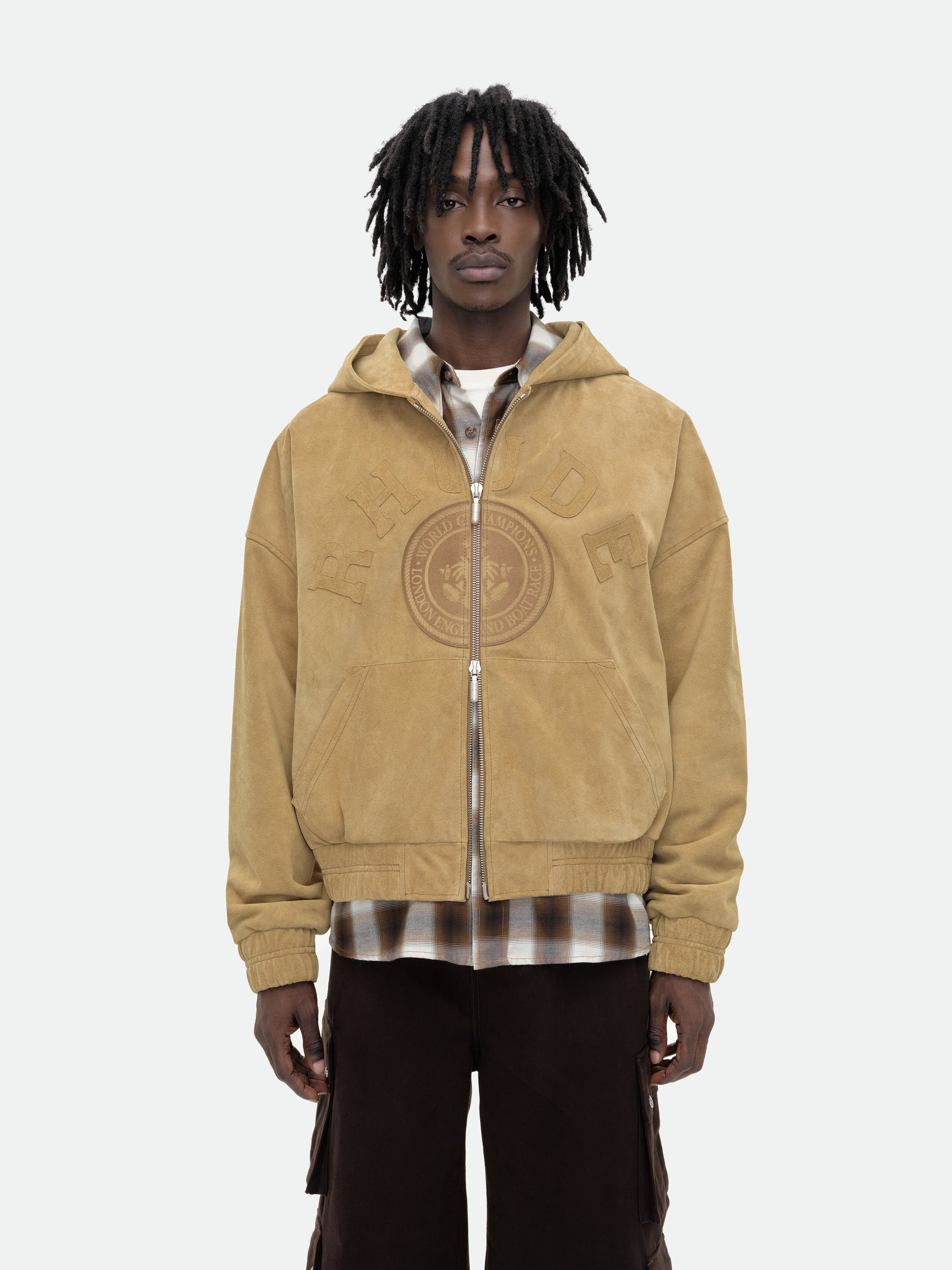 SUEDE RHUDE CREST HOODIE - 6
