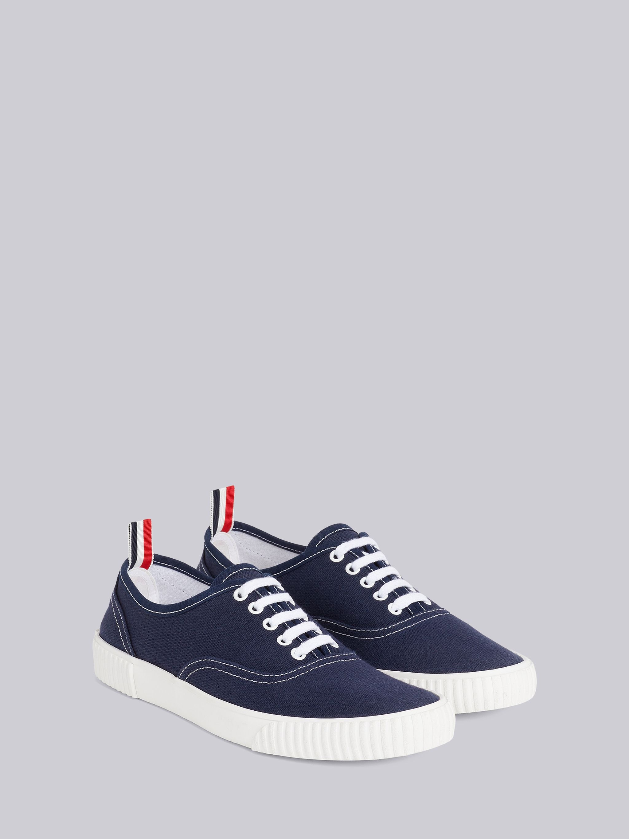 Navy Cotton Canvas Heritage Sneaker - 3