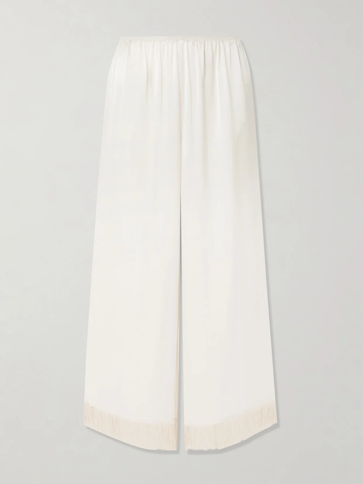 Lavon Fringed Silk Wide-leg Pants - 1