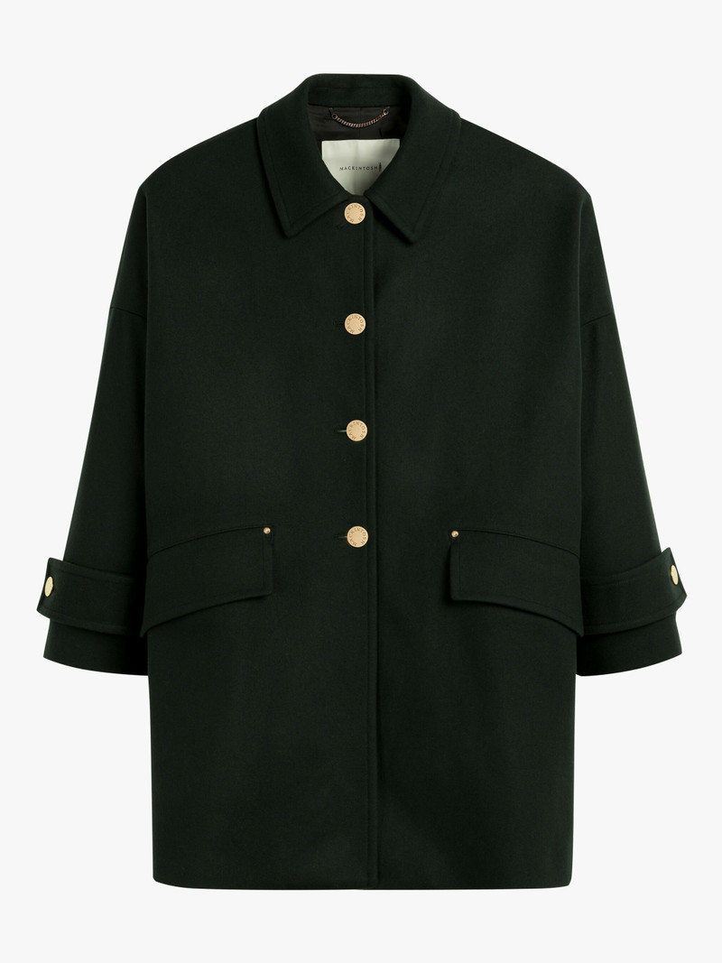 HUMBIE DARK GREEN WOOL OVERCOAT 1