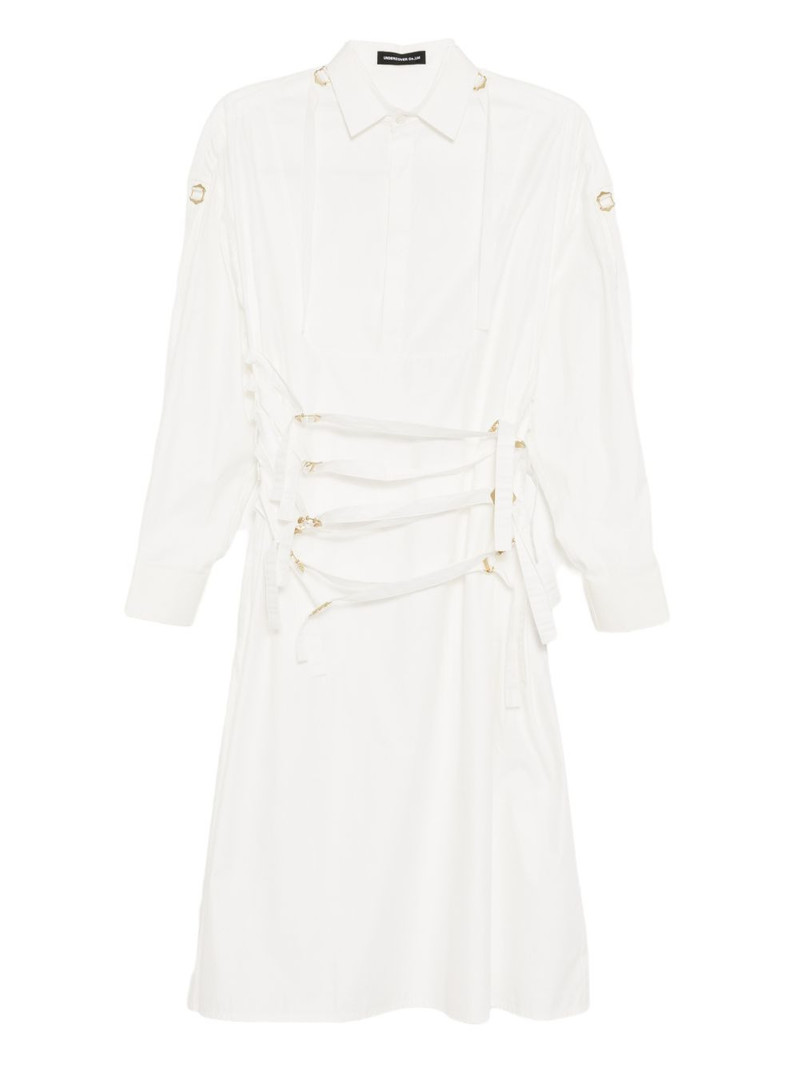 buckle cutaway-collar shirt dress 1