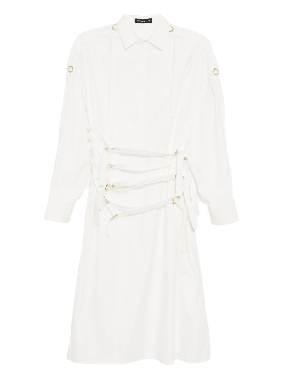 buckle cutaway-collar shirt dress - 1