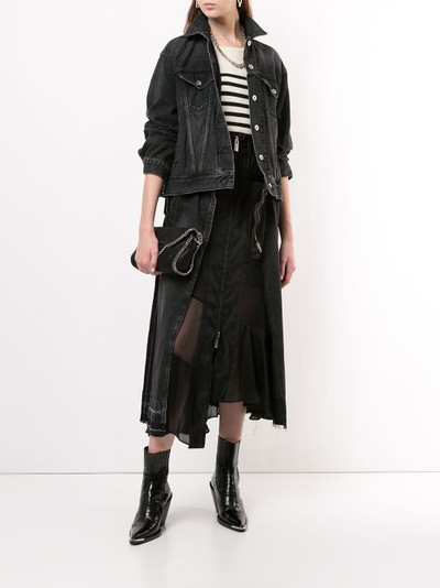 sacai high-waisted panelled skirt outlook