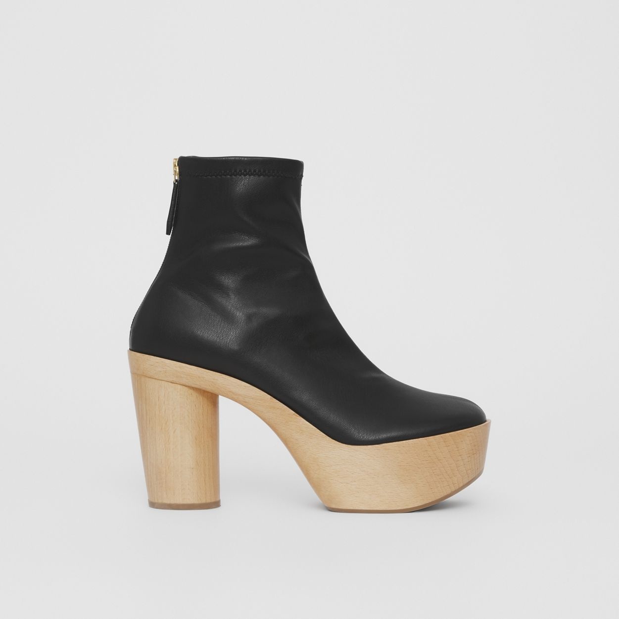 Lambskin and Wood Platform Boots - 1