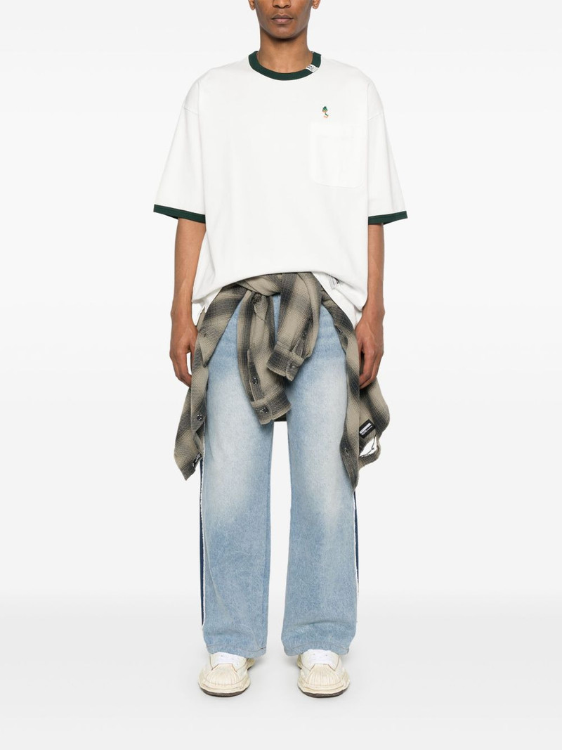 Maison MIHARAYASUHIRO Leon-embroidered ringer T-shirt outlook