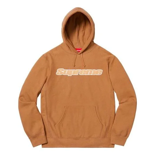 Supreme SS19 Chenille Hooded Sweatshirt Brown SUP-SS19-026 - 1