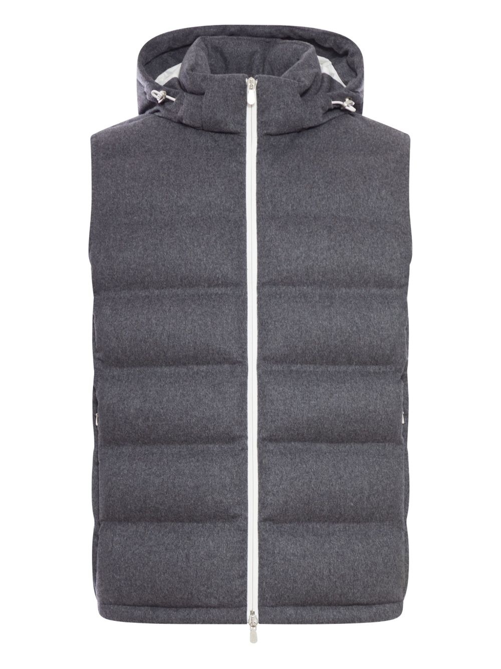 hooded quilted gilet - 1