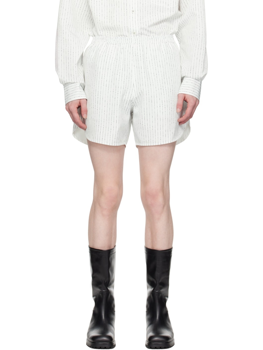 Off-White Stripe Shorts - 1