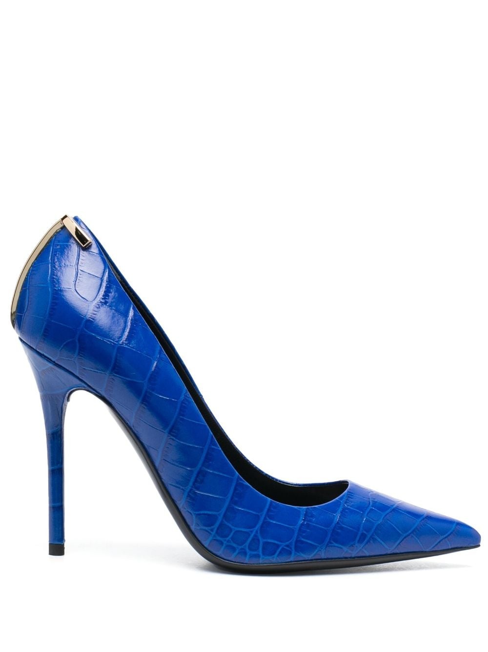 croc-embossed leather pumps - 1