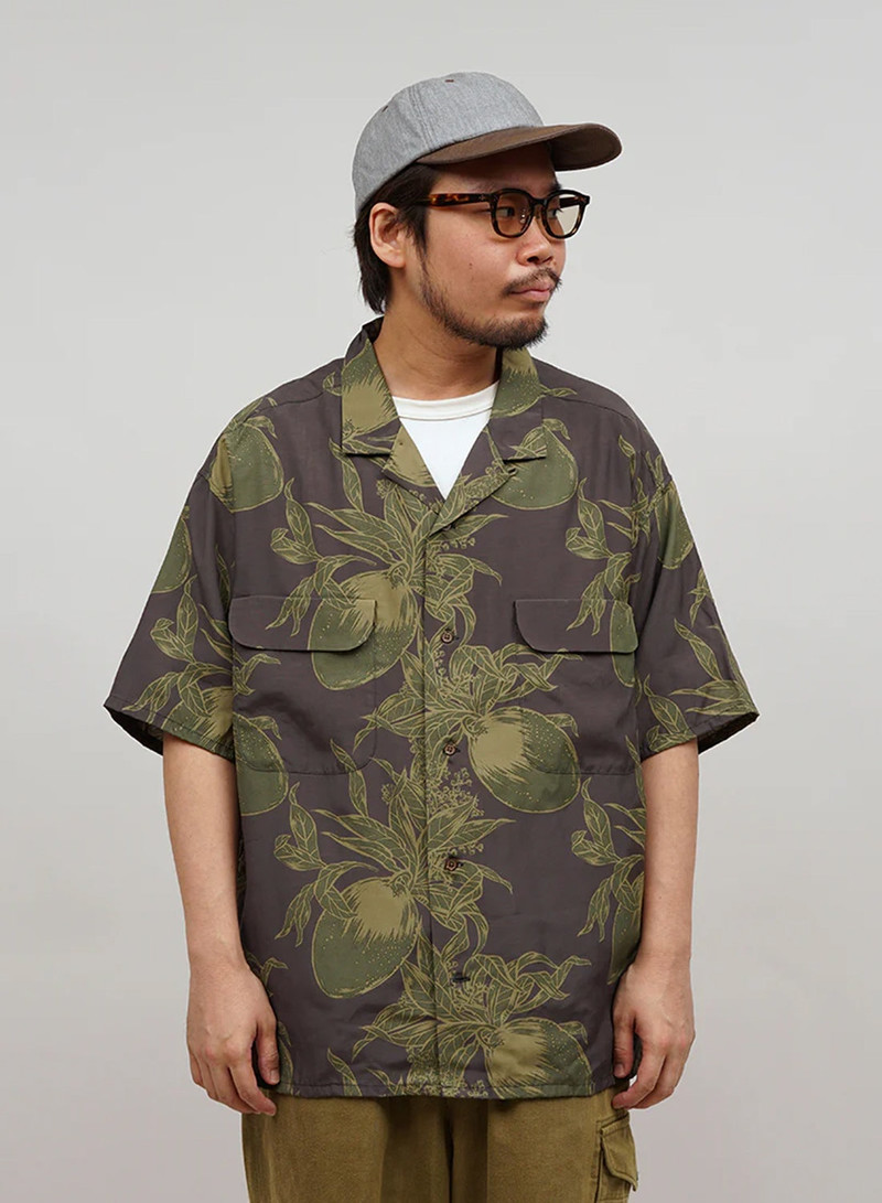 Open Collar Shirt Bihar Mango in Grey 3