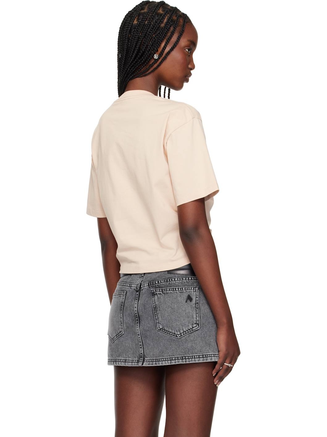 Beige 1978 Re-Edition Logo Safety Pin Crop T-shirt - 3