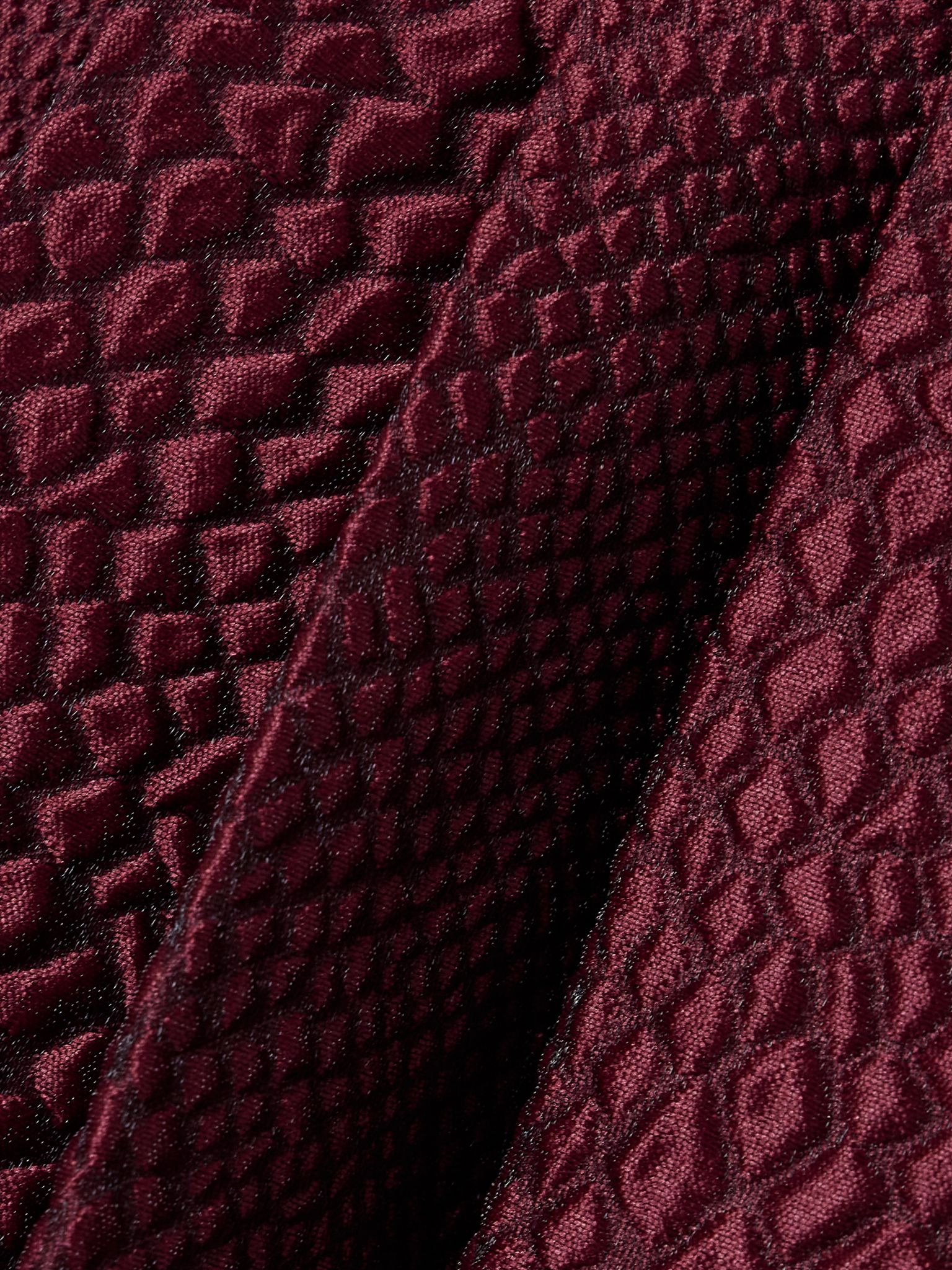 Fayetta bow-detailed pleated cloqué midi dress Burgundy - 4