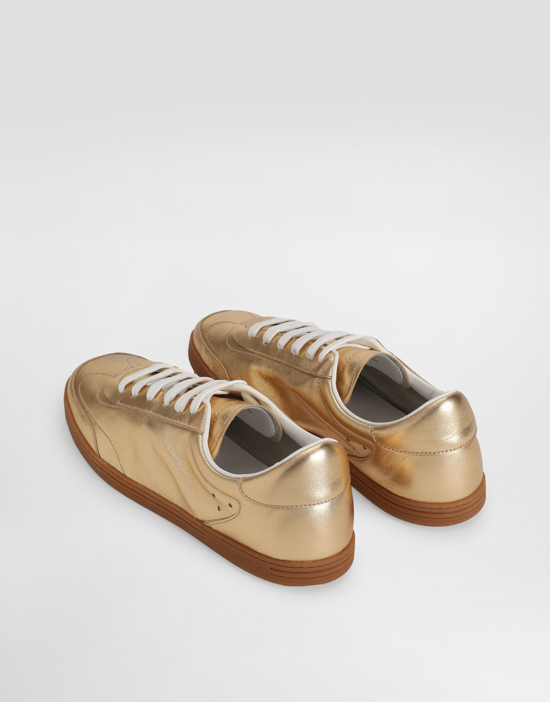 Dolce & Gabbana Saint Tropez foiled leather sneakers outlook