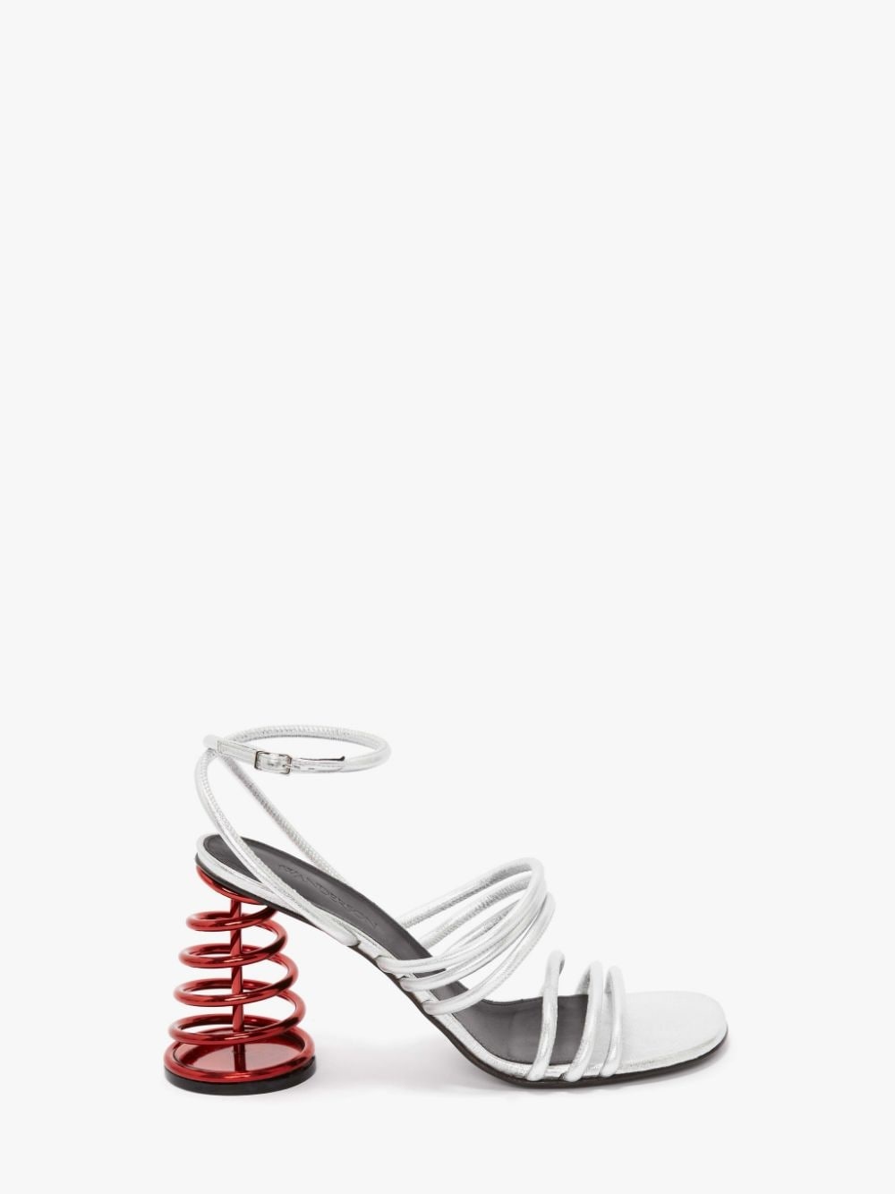 LEATHER SPIRAL HEEL SANDAL - 1