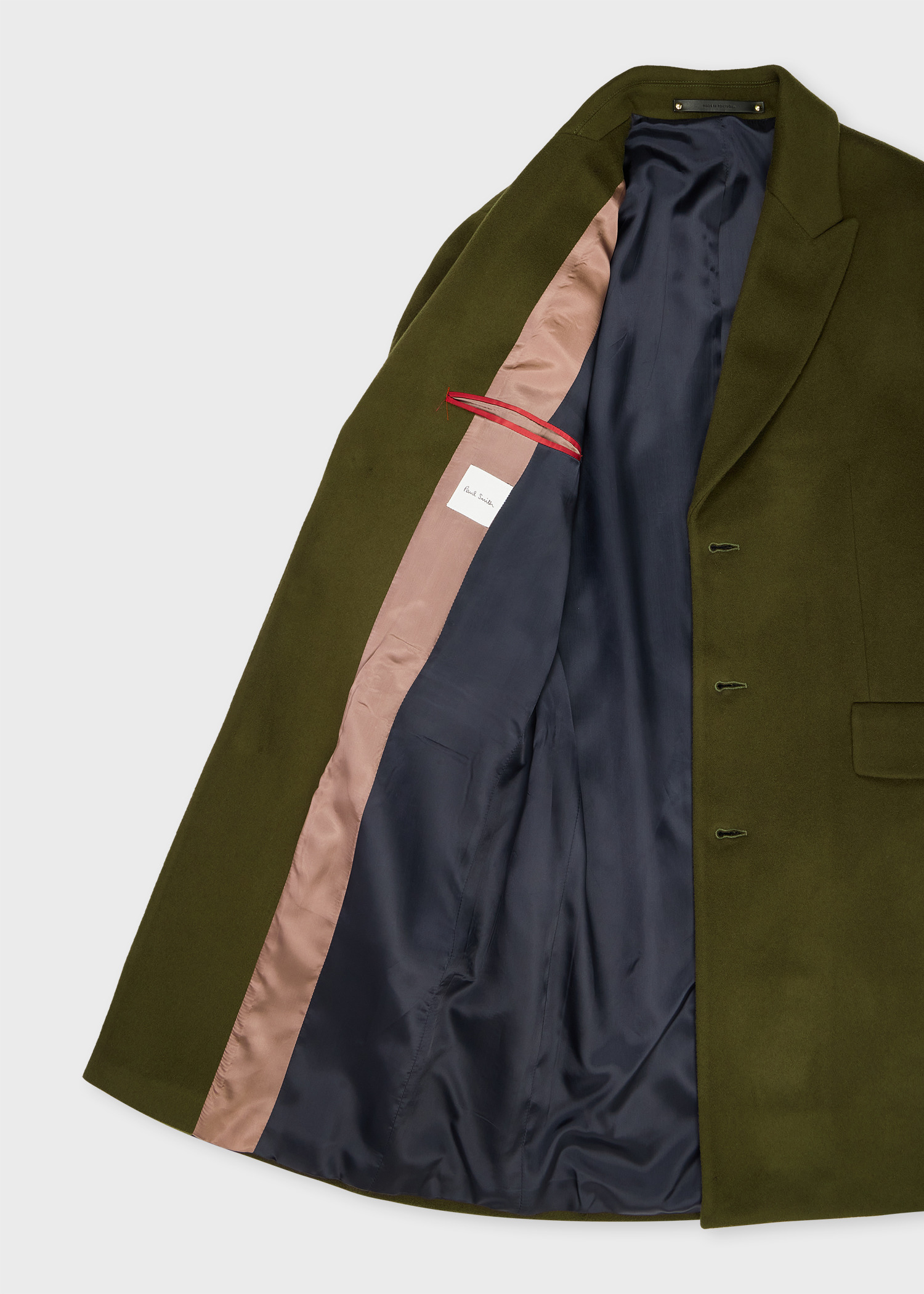 Khaki Wool-Cashmere Epsom Coat - 4