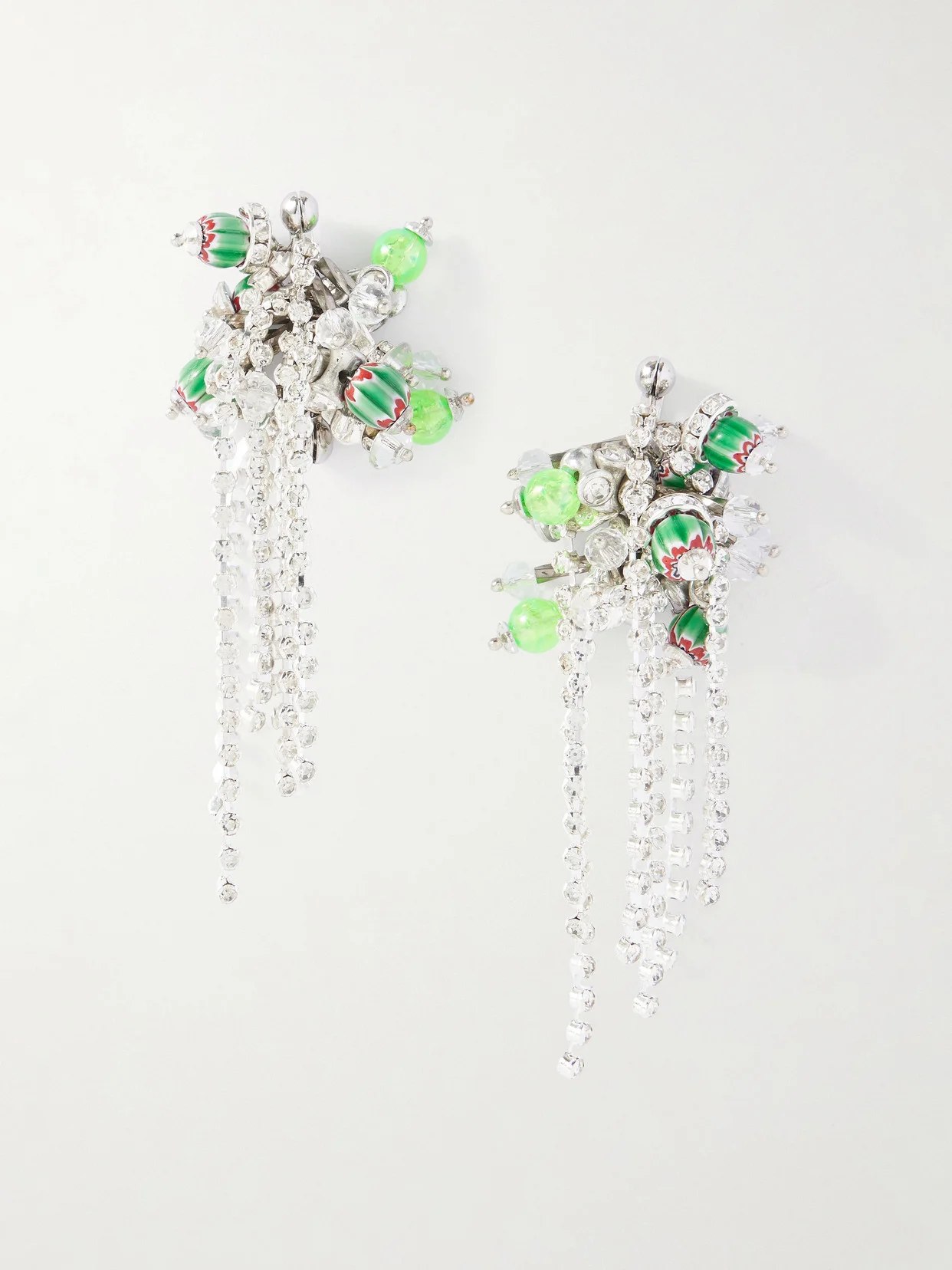 Silver-tone Crystal Earrings - 1