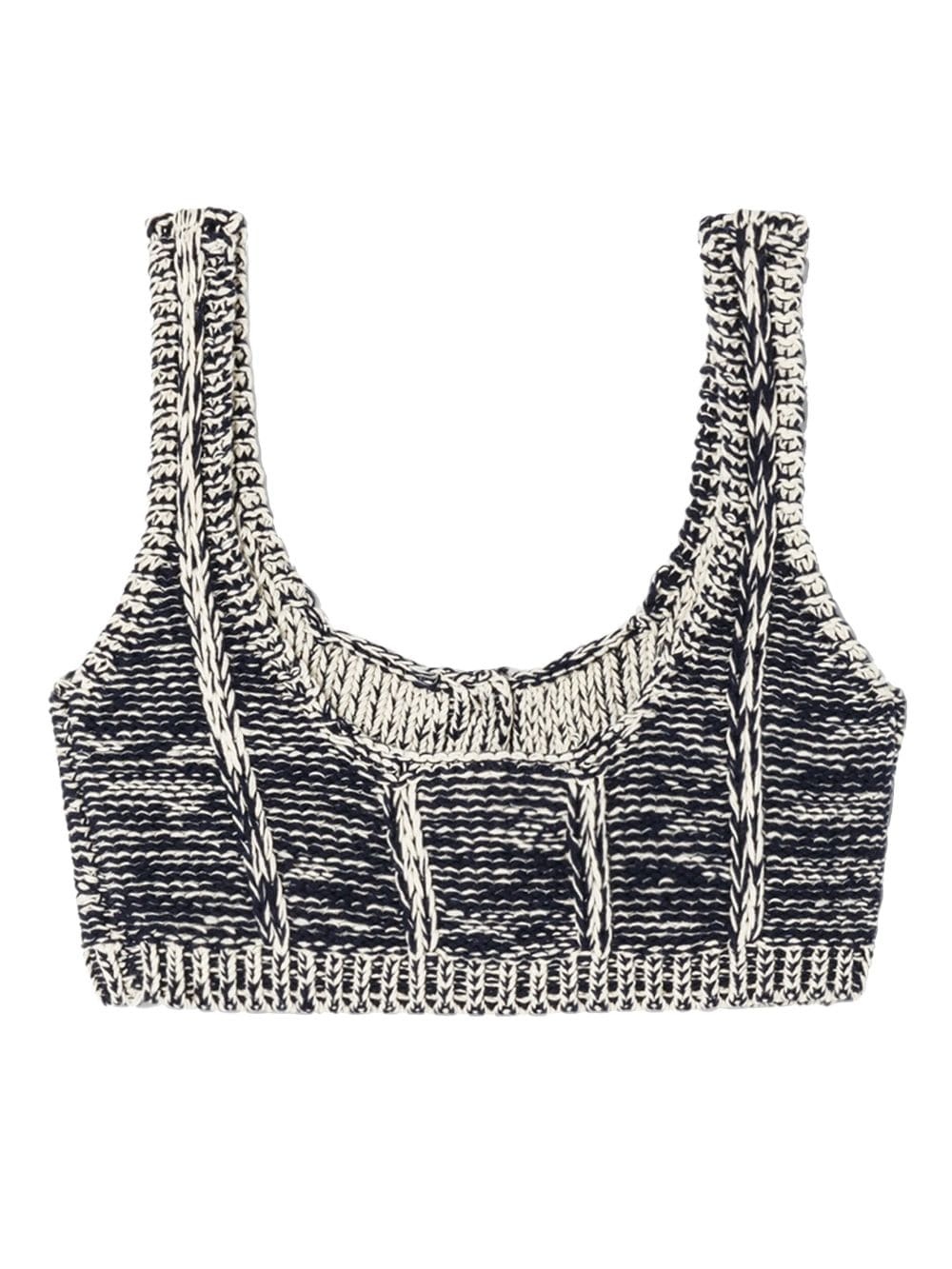 button-down knitted bra top - 5