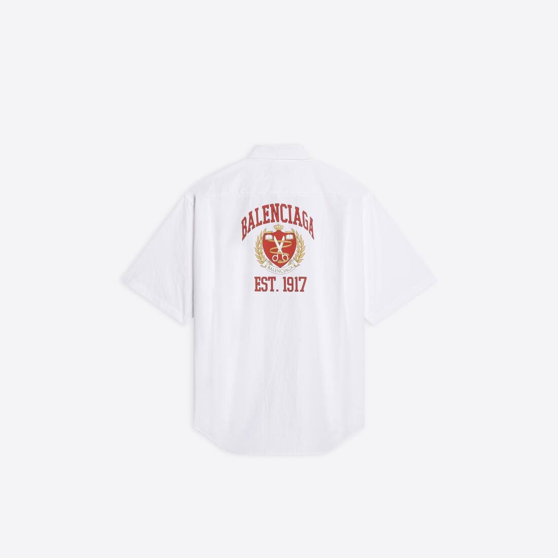 Men's College Large Fit Short Sleeve Shirt  in White - 5