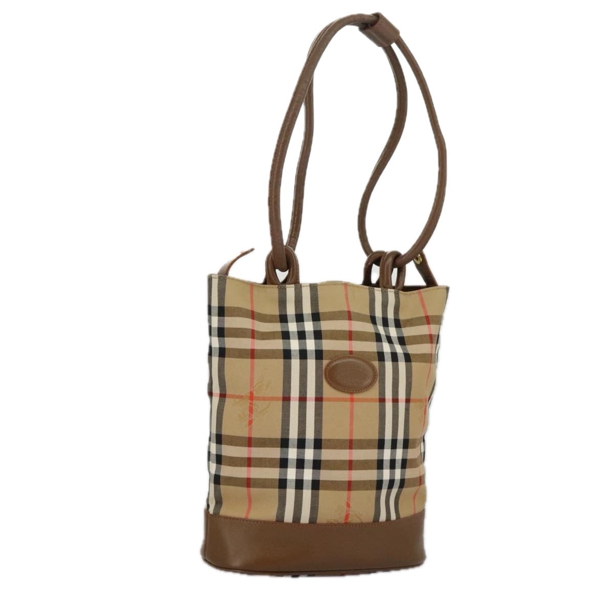 Burberry Nova Check Shoulder Bag Canvas Beige Gold - 1