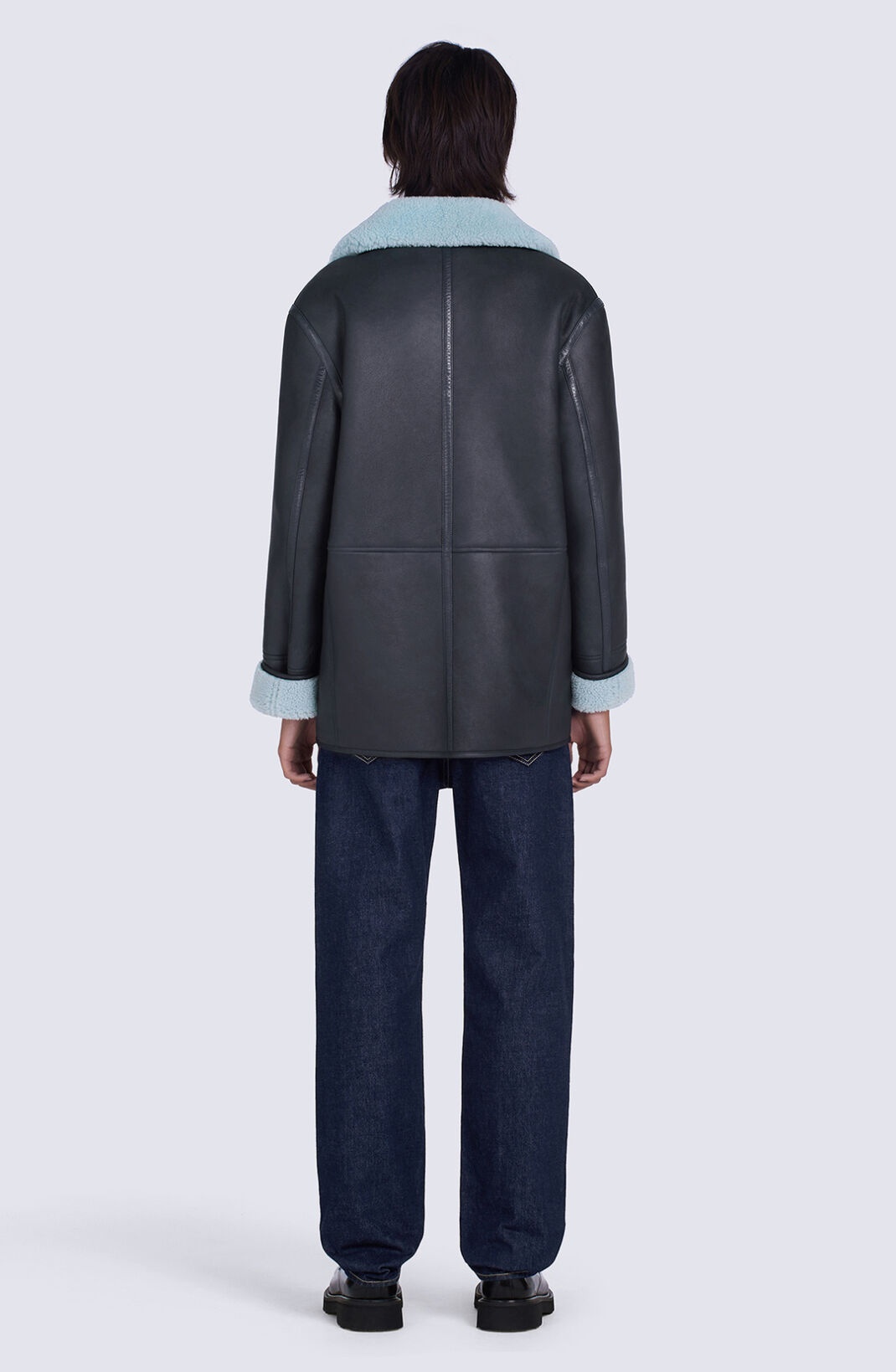 Leather pea coat - 4
