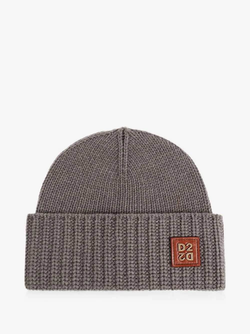 logo-patch ribbed-knit beanie hat - 1