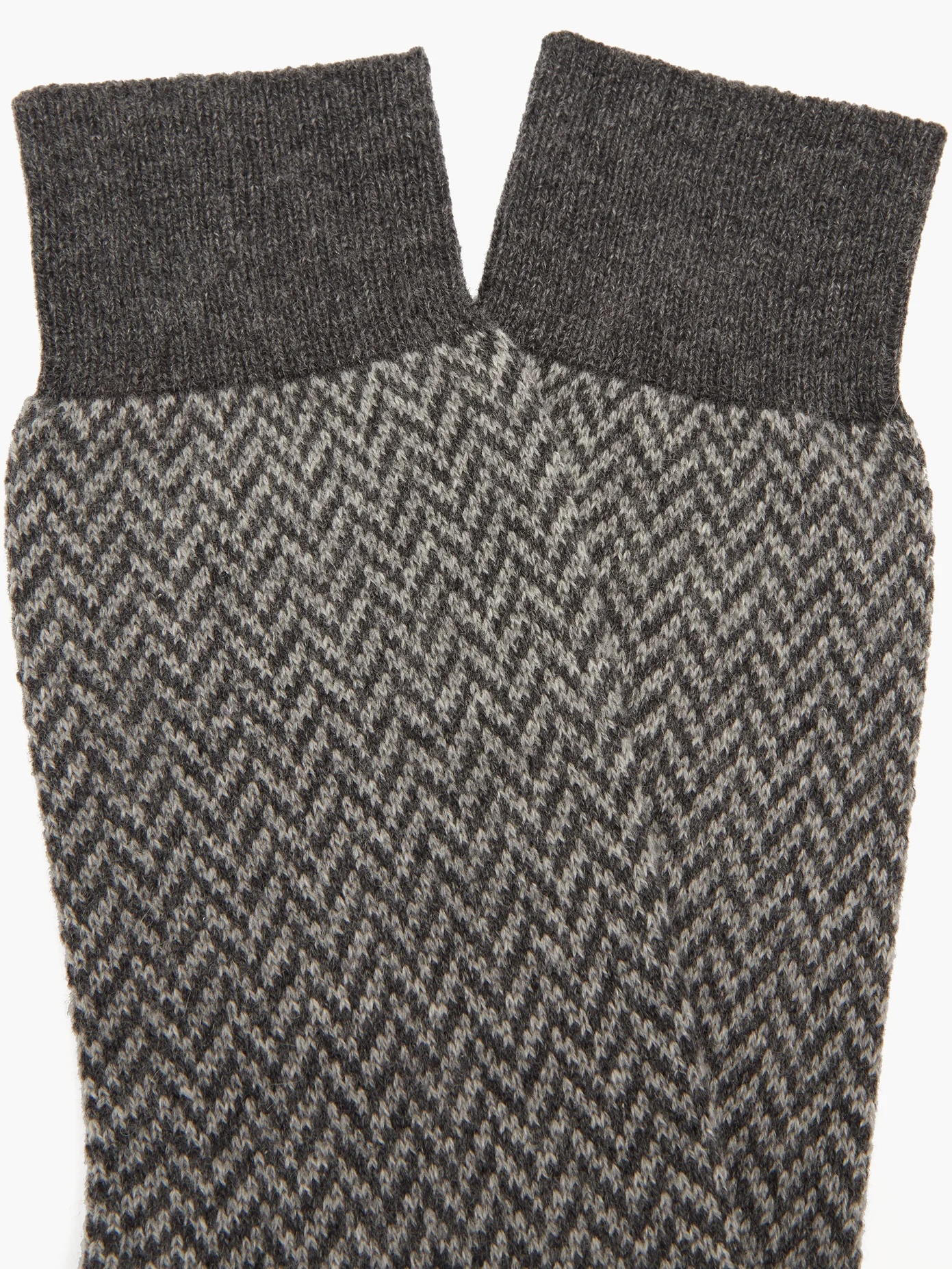 Herringbone cashmere-blend socks - 4