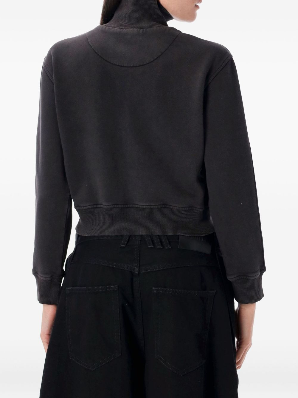 zip-front panelled fleece top - 2