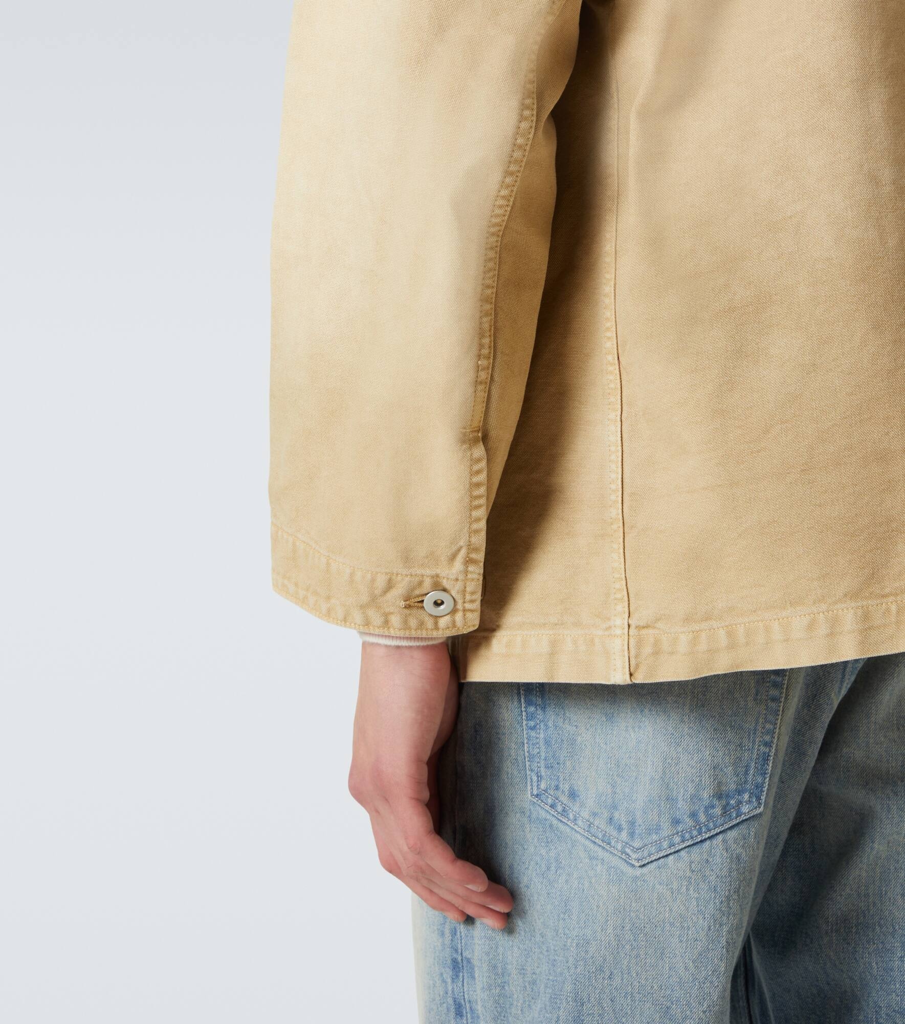 Leather-trimmed cotton blouson - 6