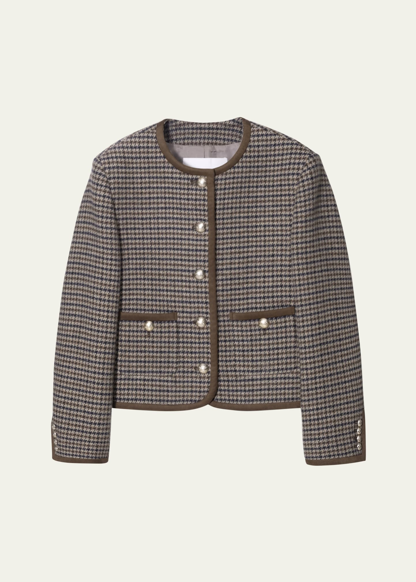 Tailored Houndstooth Tweed Jacket - 1