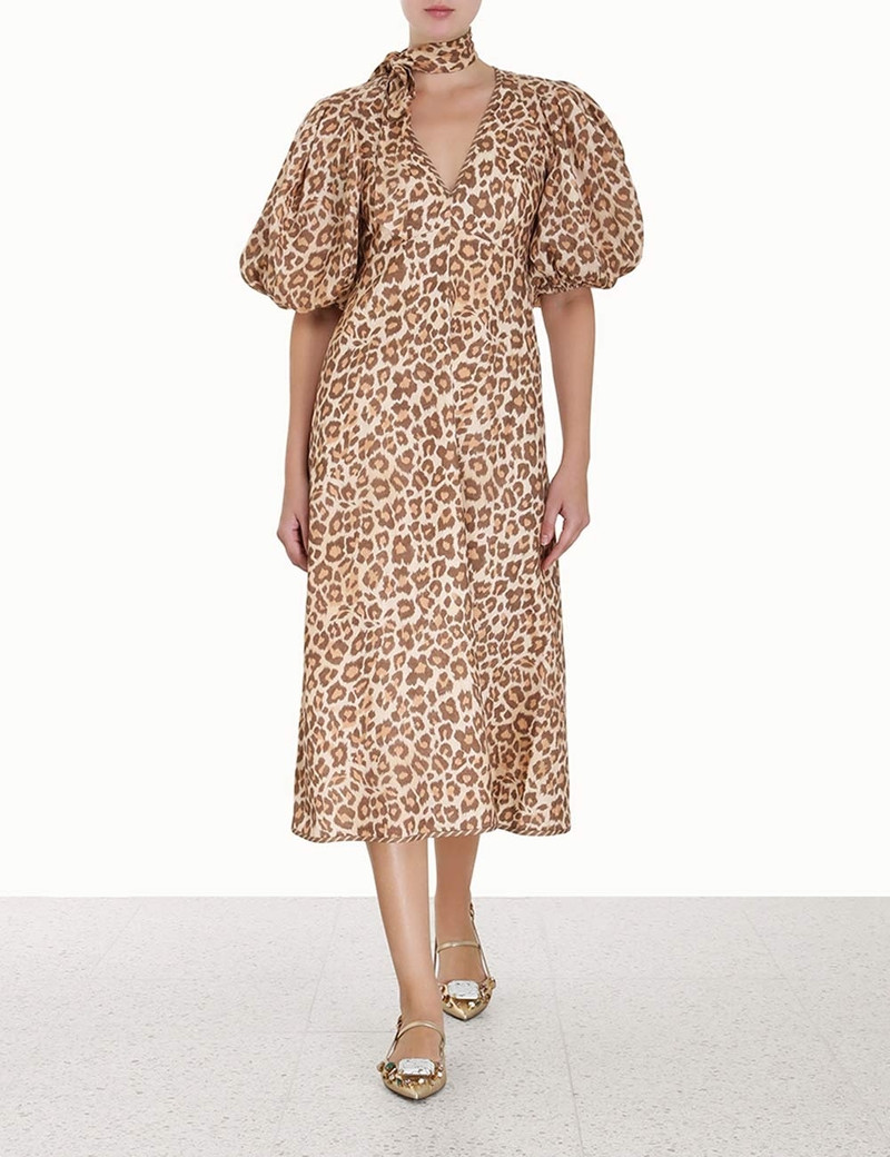 Zimmermann TIE NECK MIDI DRESS outlook