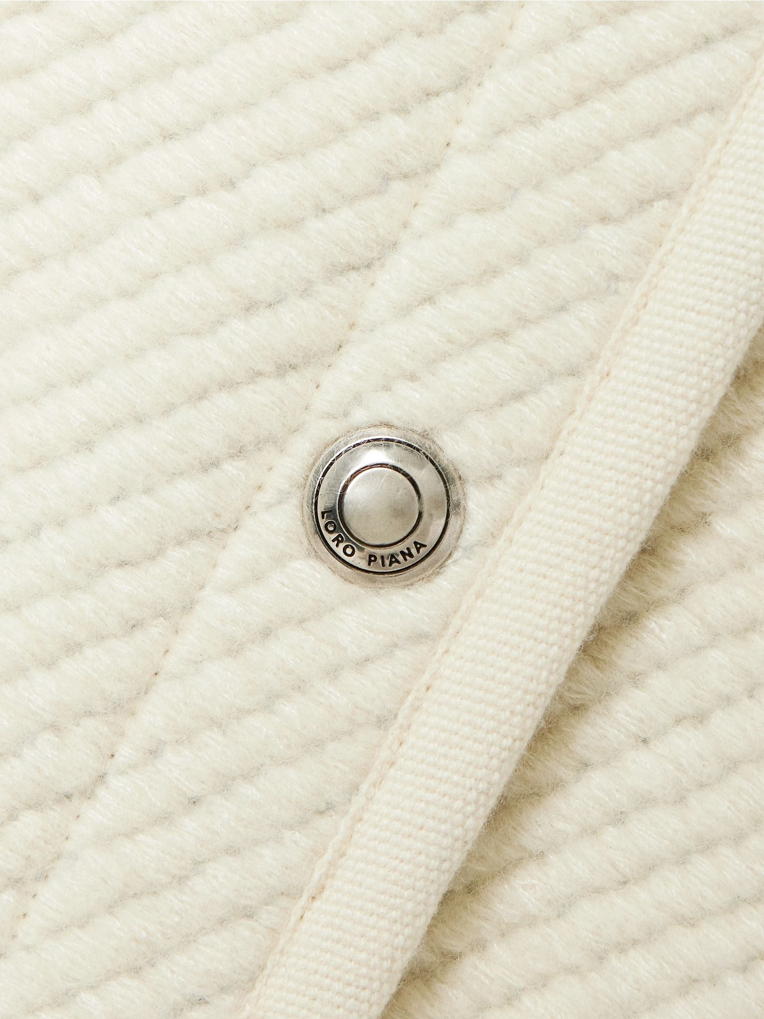 Silk, wool, cashmere and linen-blend coat White - 5