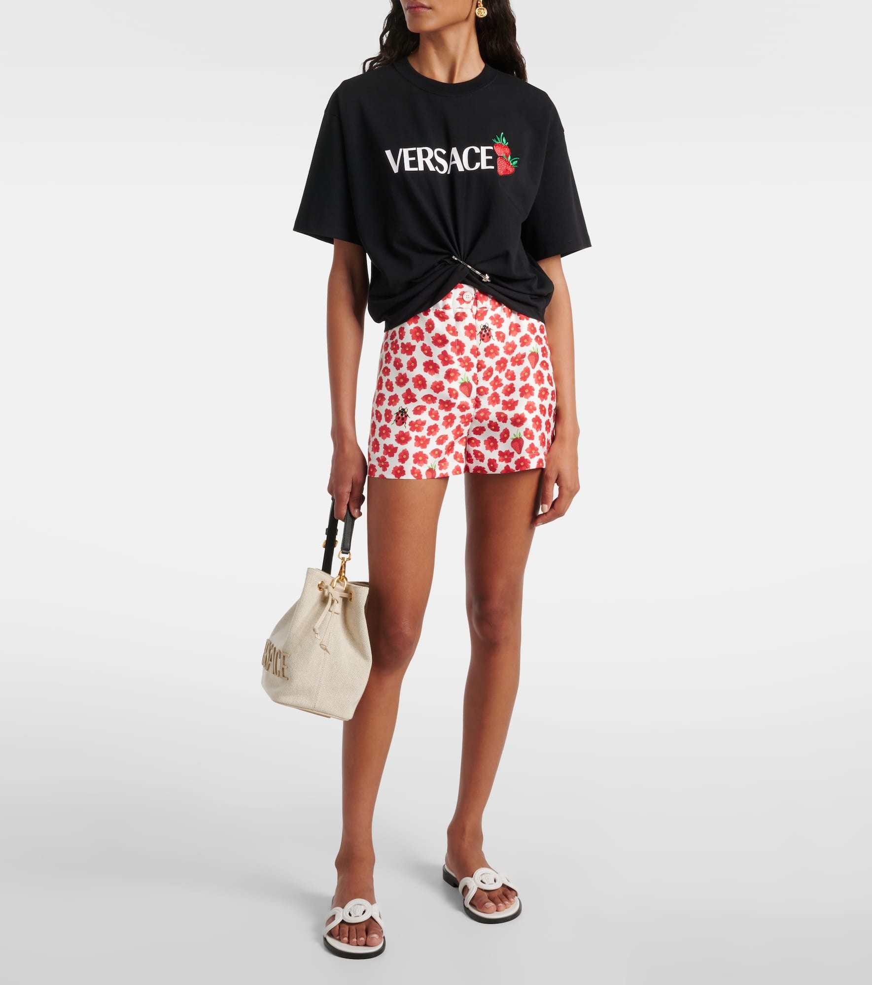 Cropped printed cotton T-shirt - 2