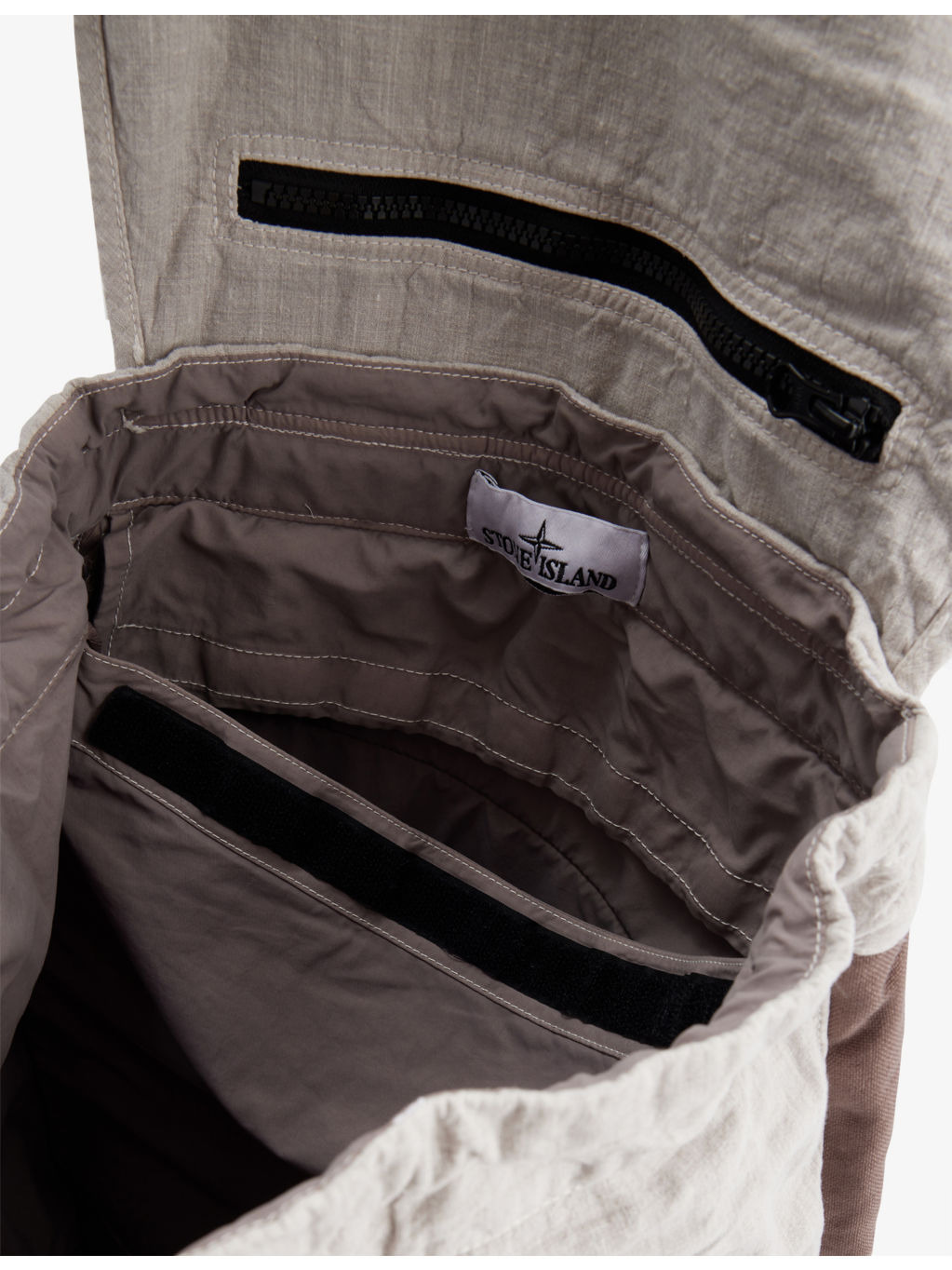 Brand-Patch Zip-Pockets Linen-Blend Backpack - 5