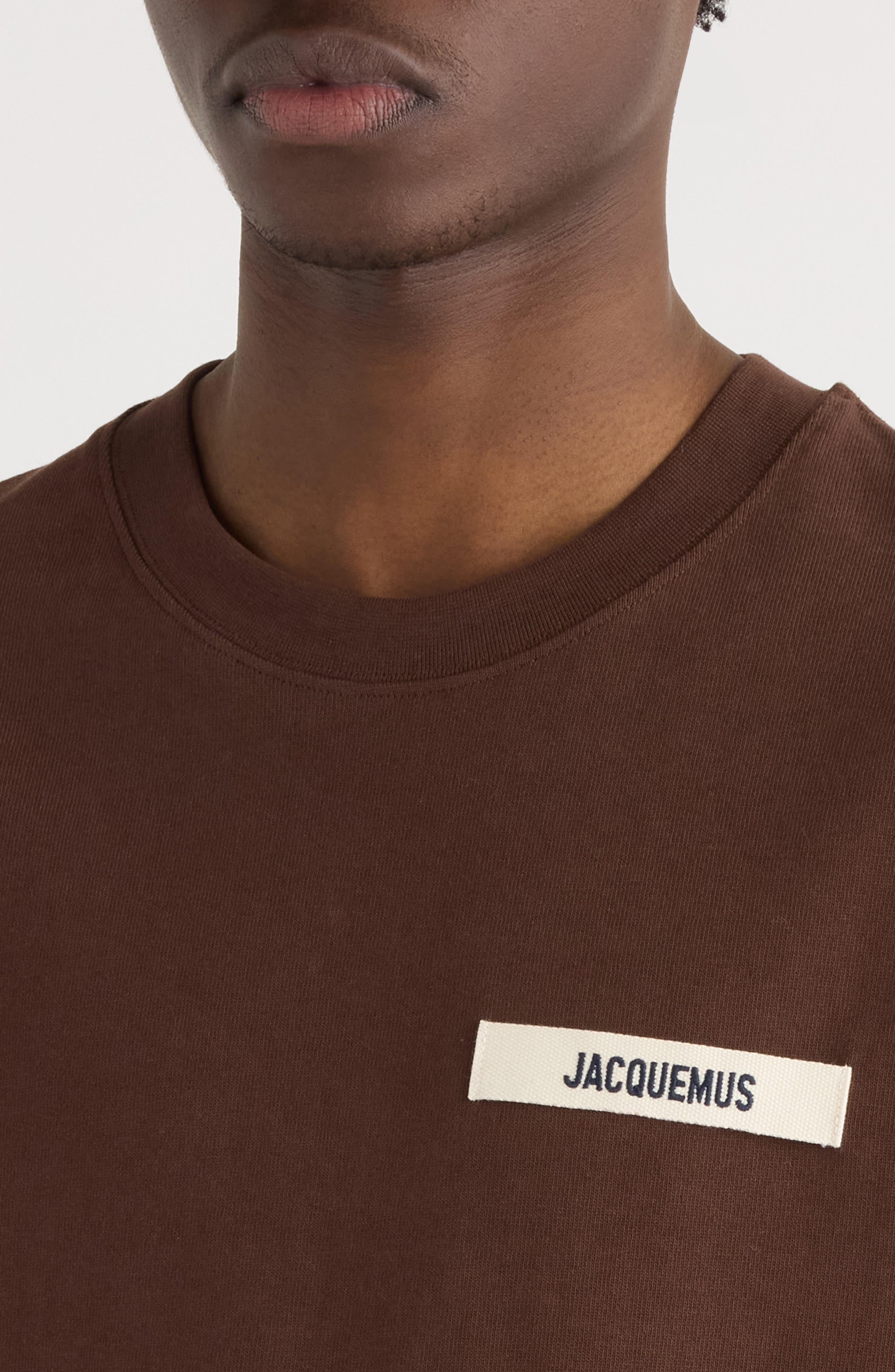 Jacquemus Le T-Shirt Gros Grain Cotton T-Shirt in Dark Brown at Nordstrom - 5