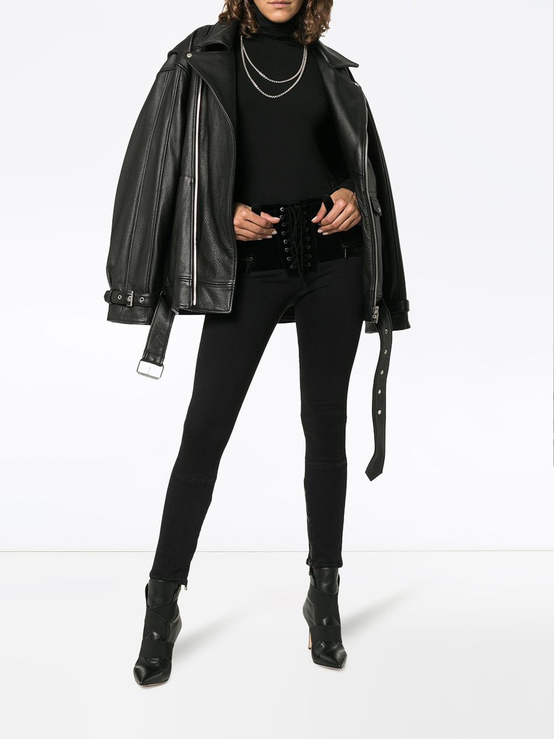 Unravel front fastened skinny jeans outlook