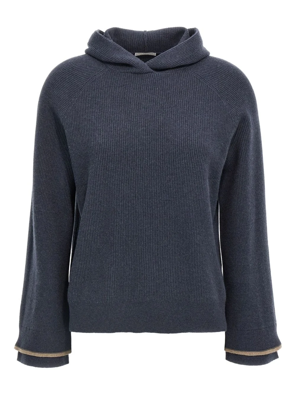 ribbed hooded sweater - 1