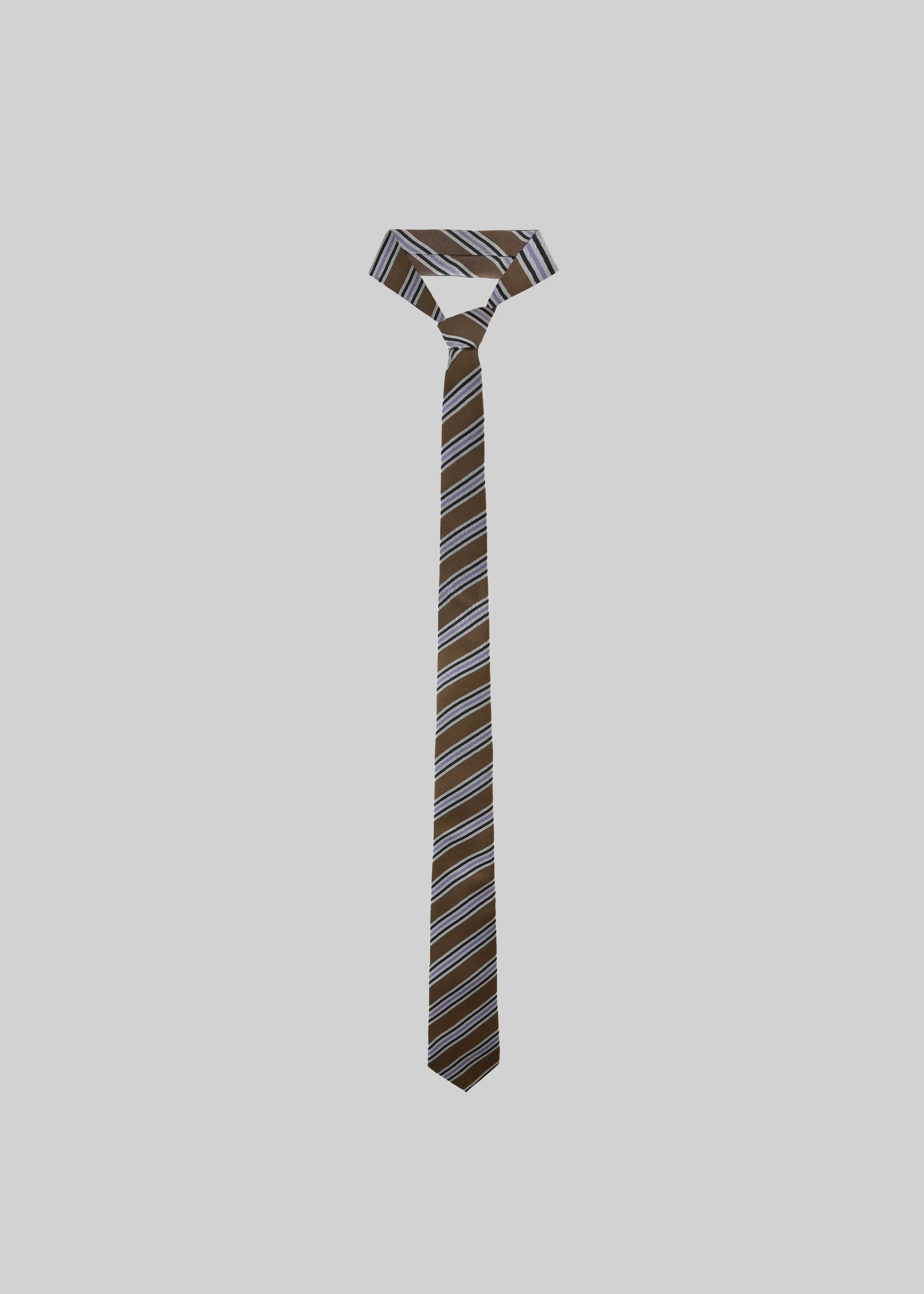Lene Tie - Brown Multi Stripe - 1