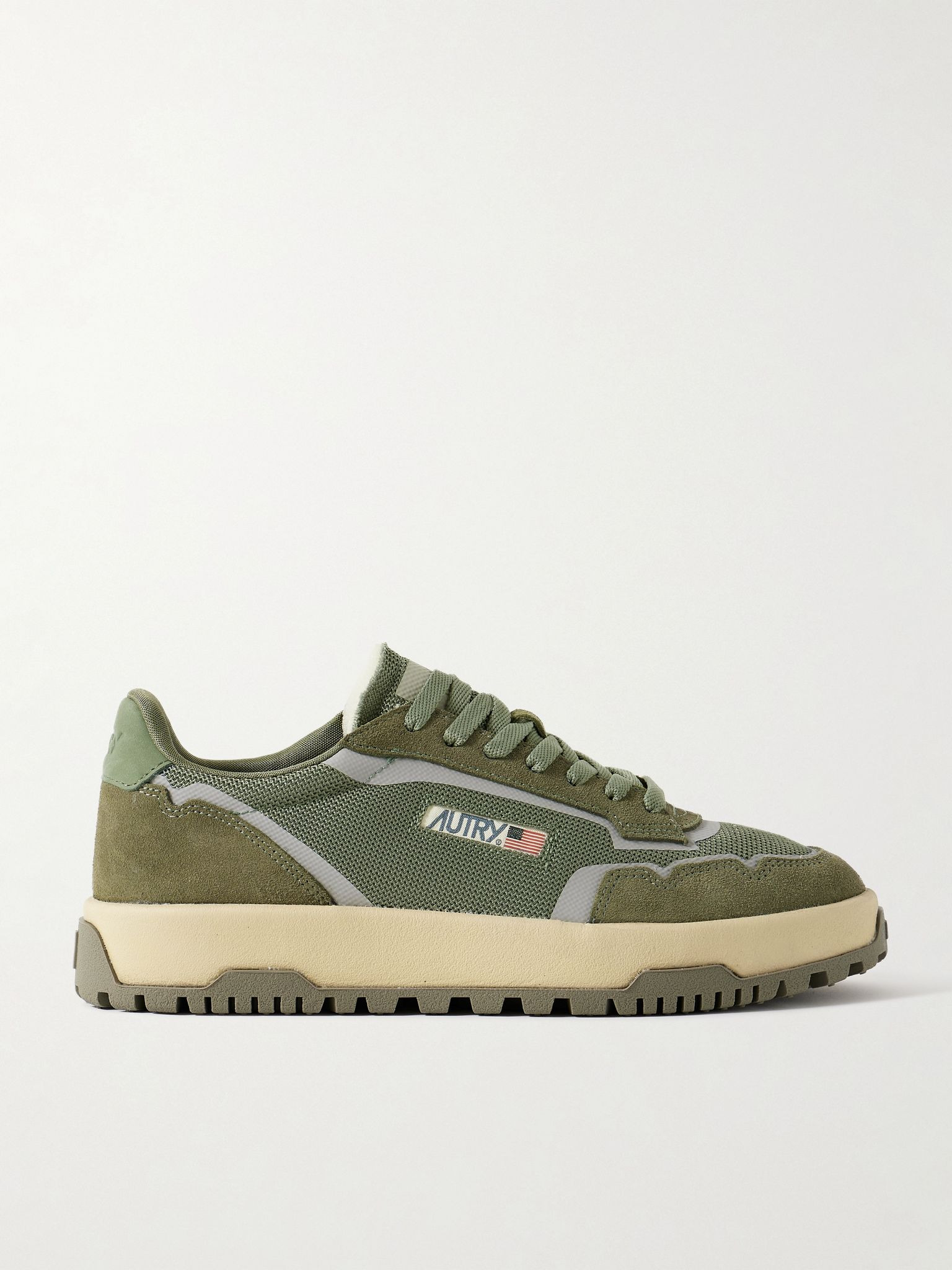 Wildpace Nubuck and Rubber-Trimmed Suede and Mesh Sneakers Green - 1