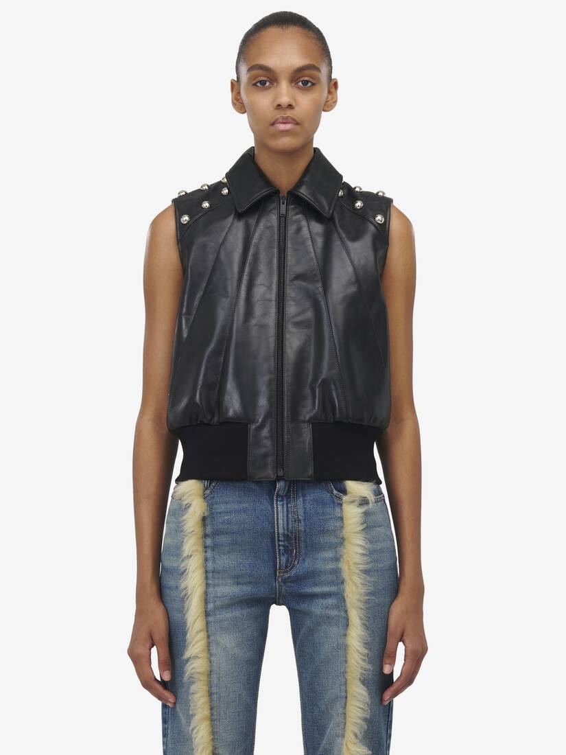 Studded Leather Vest - 5