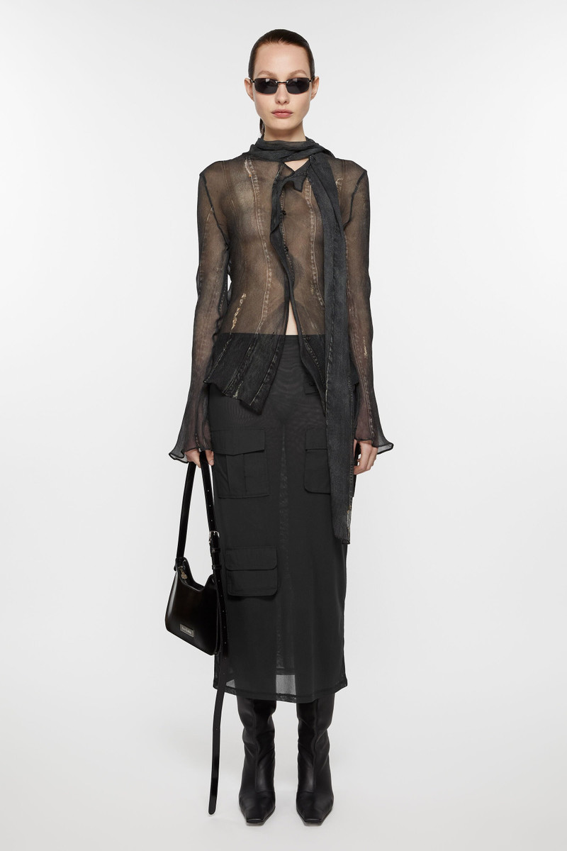 Acne Studios Cargo mesh skirt - Anthracite grey outlook